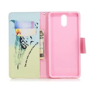 Colored Drawing Pattern Horizontal Flip Leather Case for Nokia 3.1,with Holder & Card Slots & Wallet(Feather Bird)