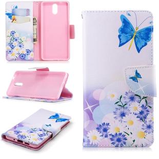 Colored Drawing Pattern Horizontal Flip Leather Case for Nokia 3.1,with Holder & Card Slots & Wallet(Butterfly Love)