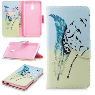 Colored Drawing Pattern Horizontal Flip Leather Case for Nokia2.1,with Holder & Card Slots & Wallet(Feather Bird)