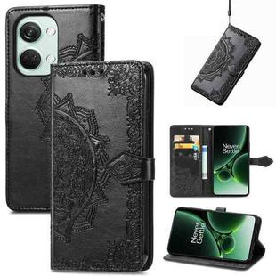 For OnePlus  Nord 3 Mandala Flower Embossed Leather Phone Case(Black)