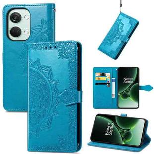 For OnePlus  Nord 3 Mandala Flower Embossed Leather Phone Case(Blue)