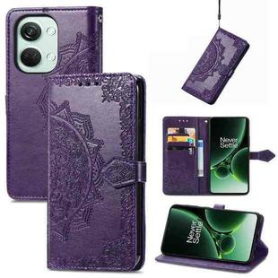 For OnePlus  Nord 3 Mandala Flower Embossed Leather Phone Case(Purple)