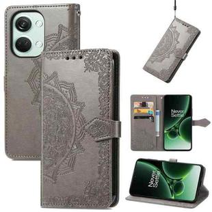 For OnePlus  Nord 3 Mandala Flower Embossed Leather Phone Case(Gray)