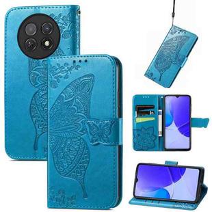 For Huawei Enjoy 60X Butterfly Love Flower Embossed Leather Phone Case(Blue)