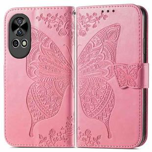 For Huawei  Nova 12 Pro Butterfly Love Flower Embossed Leather Phone Case(Pink)