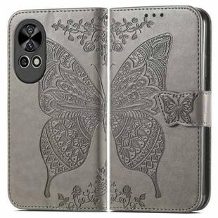 For Huawei Nova 12 Butterfly Love Flower Embossed Leather Phone Case(Gray)