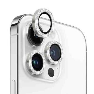For iPhone 14 Pro / 14 Pro Max NORTHJO Camera Lens Tempered Glass Bling Glitter Metal Ring Film(Silver)