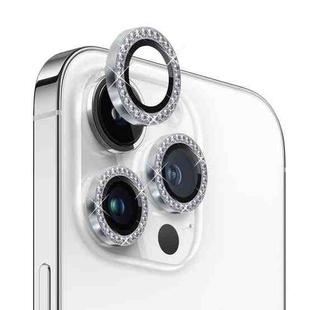 For iPhone 14 Pro / 14 Pro Max NORTHJO Camera Lens Tempered Glass Metal Rhinestone Ring Film(Silver)