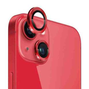 For iPhone 14 / 14 Plus NORTHJO Camera Lens Protector Tempered Glass CD Vein Metal Ring Film(Red)