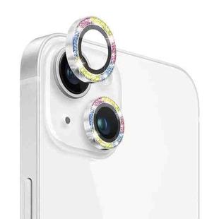 For iPhone 14 / 14 Plus NORTHJO Camera Lens Protector Tempered Glass Bling Glitter Metal Ring Film(Colorful)