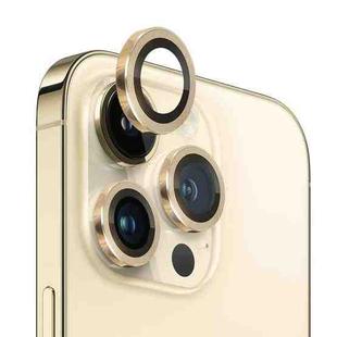 For iPhone 13 Pro / 13 Pro Max NORTHJO Camera Lens Protector Tempered Glass CD Vein Metal Ring Film(Gold)