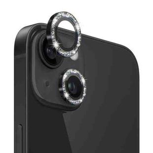 For iPhone 13 / 13 mini NORTHJO Camera Lens Tempered Glass Bling Glitter Metal Ring Film(Black)