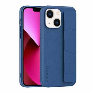 For iPhone 13 Skin Elastic Wrist Grip Back Cover Phone Case(Navy Blue)