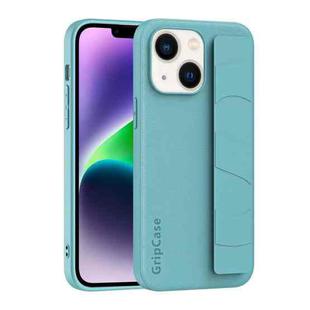 For iPhone 15 Skin Elastic Wrist Grip Back Cover Phone Case(Blue)