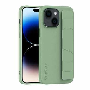 For iPhone 15 Pro Skin Elastic Wrist Grip Back Cover Phone Case(Light Green)