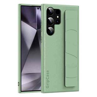 For Samsung Galaxy S25 Ultra 5G Skin Elastic Wrist Grip Back Cover Phone Case(Light Green)