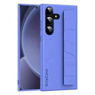 For Samsung Galaxy S25 5G Skin Elastic Wrist Grip Back Cover Phone Case(Purple)