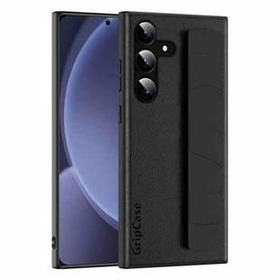For Samsung Galaxy S25+ 5G Skin Elastic Wrist Grip Back Cover Phone Case(Black)