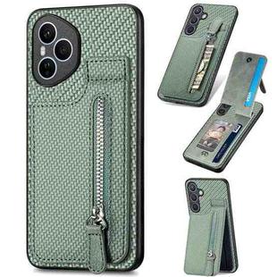 For Honor 400 Pro Global Carbon Fiber Vertical Flip Zipper Phone Case(Green)