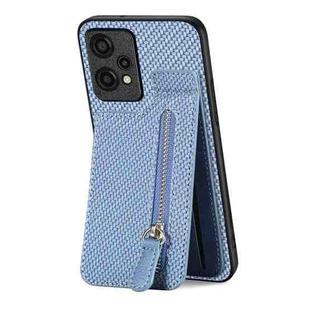 For OnePlus Nord CE 2 Lite Carbon Fiber Vertical Flip Zipper Phone Case(Blue)