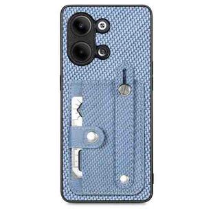 For OPPO Reno9 Wristband Kickstand Card Wallet Back Cover Phone Case with Tool Knife(Blue)