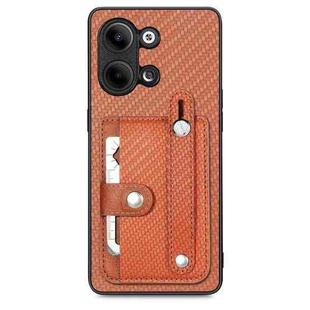 For OPPO Reno9 Wristband Kickstand Card Wallet Back Cover Phone Case with Tool Knife(Brown)