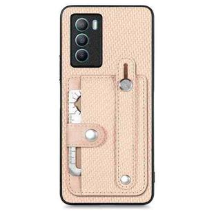 For vivo T1 Wristband Kickstand Card Wallet Back Cover Phone Case with Tool Knife(Khaki)