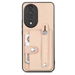 For Honor 80 Wristband Kickstand Card Wallet Back Cover Phone Case with Tool Knife(Khaki)