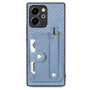 For Honor 80 SE Wristband Kickstand Card Wallet Back Cover Phone Case with Tool Knife(Blue)