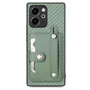 For Honor 80 SE Wristband Kickstand Card Wallet Back Cover Phone Case with Tool Knife(Green)