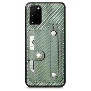 For Samsung Galaxy S20 Wristband Kickstand Wallet Back Phone Case with Tool Knife(Green)