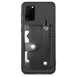For Samsung Galaxy S20 Ultra Wristband Kickstand Wallet Back Phone Case with Tool Knife(Black)
