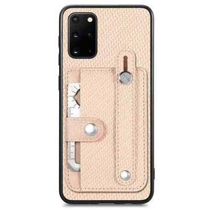 For Samsung Galaxy S20 Ultra Wristband Kickstand Wallet Back Phone Case with Tool Knife(Khaki)