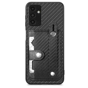 For Samsung Galaxy A13 5G Wristband Kickstand Wallet Back Phone Case with Tool Knife(Black)