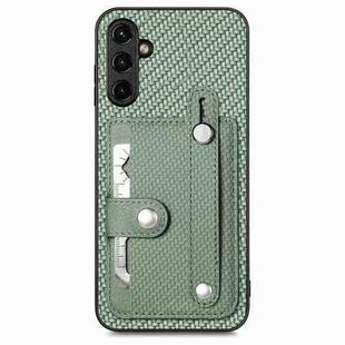 For Samsung Galaxy A54 5G Wristband Kickstand Wallet Back Phone Case with Tool Knife(Green)