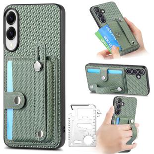 For Samsung Galaxy S25 Edge 5G Wristband Kickstand Wallet Back Phone Case with Tool Knife(Green)