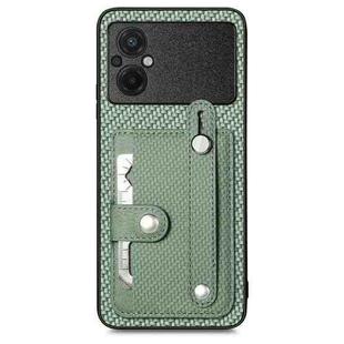 For Xiaomi POCO M5 4G Wristband Kickstand Wallet Back Phone Case with Tool Knife(Green)