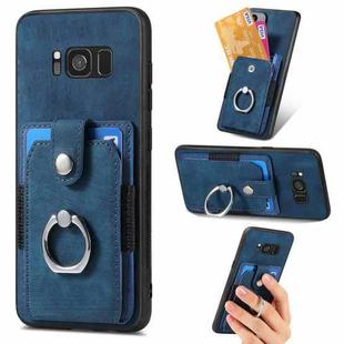 For Samsung Galaxy S8 Retro Skin-feel Ring Card Wallet Phone Case(Blue)