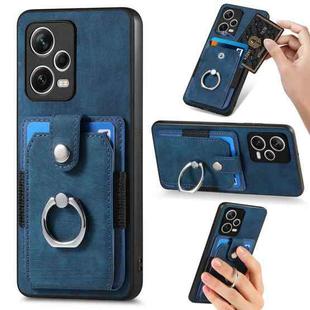 For Redmi Note 12 Pro+ Retro Skin-feel Ring Card Wallet Phone Case(Blue)