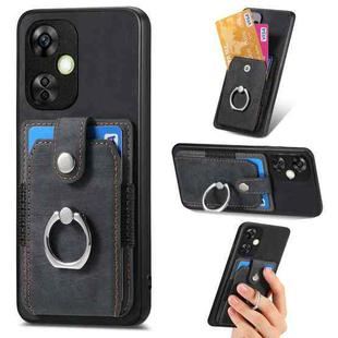 For OnePlus Nord CE 3 Lite Retro Skin-feel Ring Card Wallet Phone Case(Black)