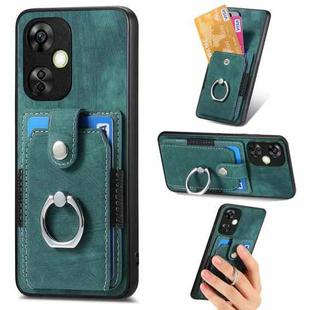For OnePlus Nord CE 3 Lite Retro Skin-feel Ring Card Wallet Phone Case(Green)