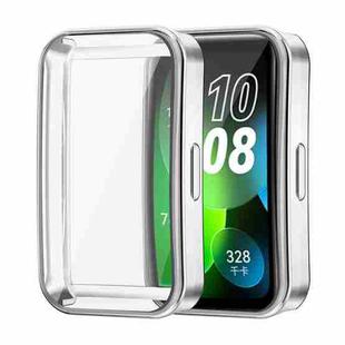 For Huawei Band 8 / 9 ENKAY Hat-Prince Full Coverage Electroplated Soft TPU Watch Case with Screen Protection(Silver)