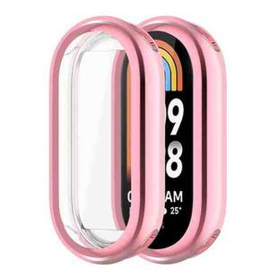 For Xiaomi Mi Band 8 ENKAY Hat-Prince Full Coverage Electroplated Soft TPU Watch Case with Screen Protection(Pink)