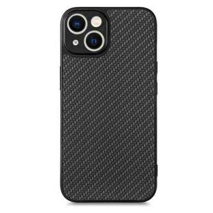 For iPhone 13 Pro Carbon Fiber Texture Leather Back Cover Phone Case(Black)