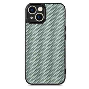 For iPhone 13 Pro Max Carbon Fiber Texture Leather Back Cover Phone Case(Green)