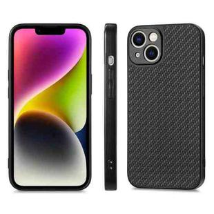 For iPhone X / XS Carbon Fiber Texture Leather Back Cover Phone Case(Black)