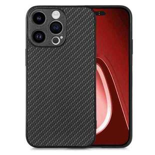 For iPhone 15 Pro Carbon Fiber Texture Leather Back Phone Case(Black)