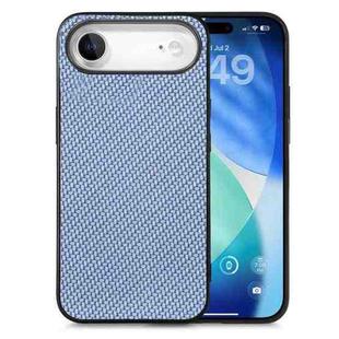 For iPhone Air Carbon Fiber Texture Leather Back Phone Case(Blue)