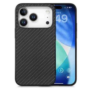 For iPhone 17 Pro Carbon Fiber Texture Leather Back Phone Case(Black)