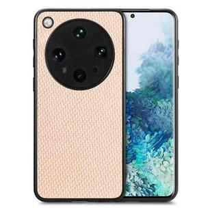 For OPPO Find X8 Ultra Carbon Fiber Texture Leather Back Cover Phone Case(Khaki)